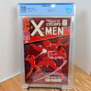 X-Men #41 Marvel CBCS 7.0 FN/VF Origin Cyclops 1st App Grotesk The Sub-Human